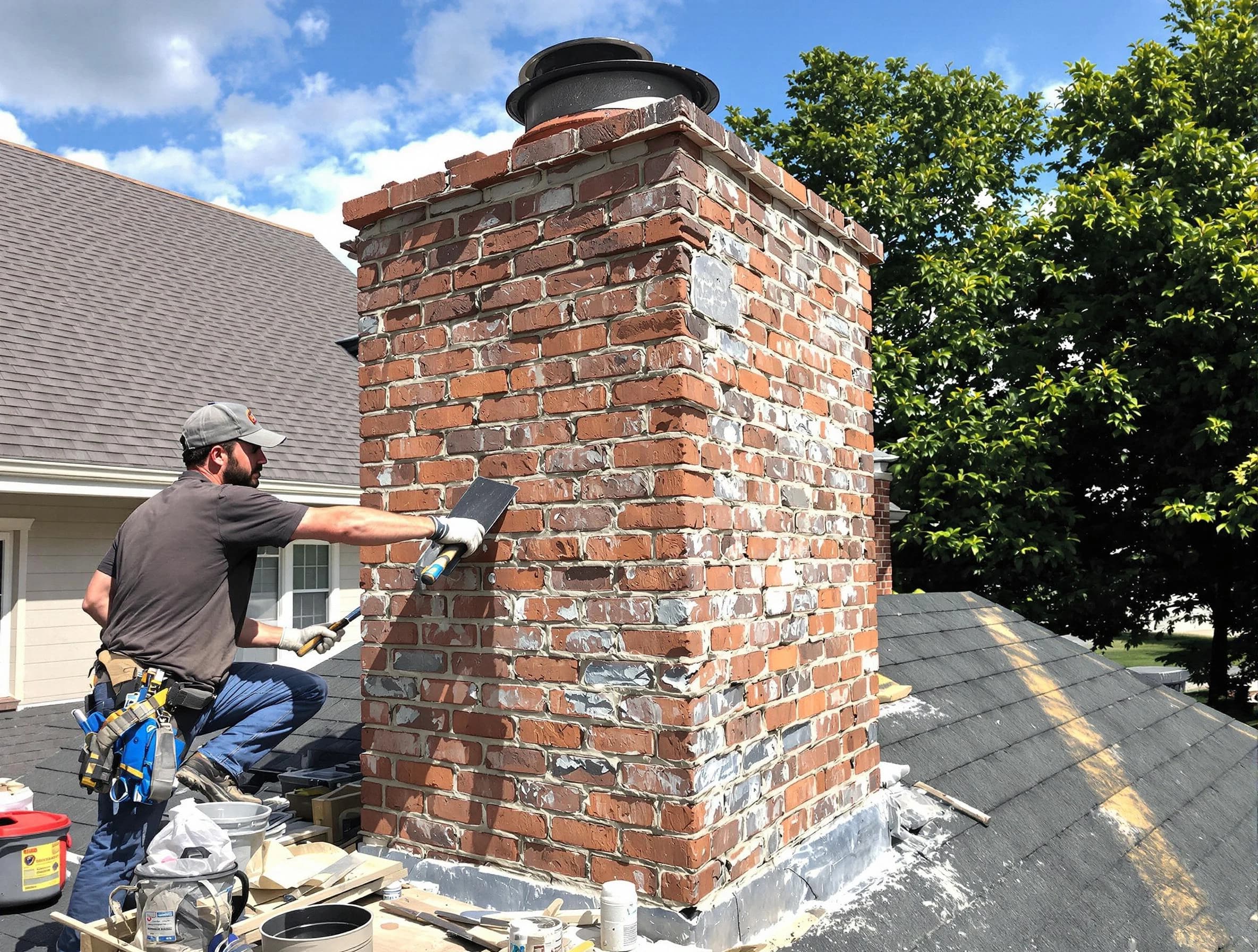 Completed chimney rebuild by McCalla Chimney Sweep in McCalla, AL