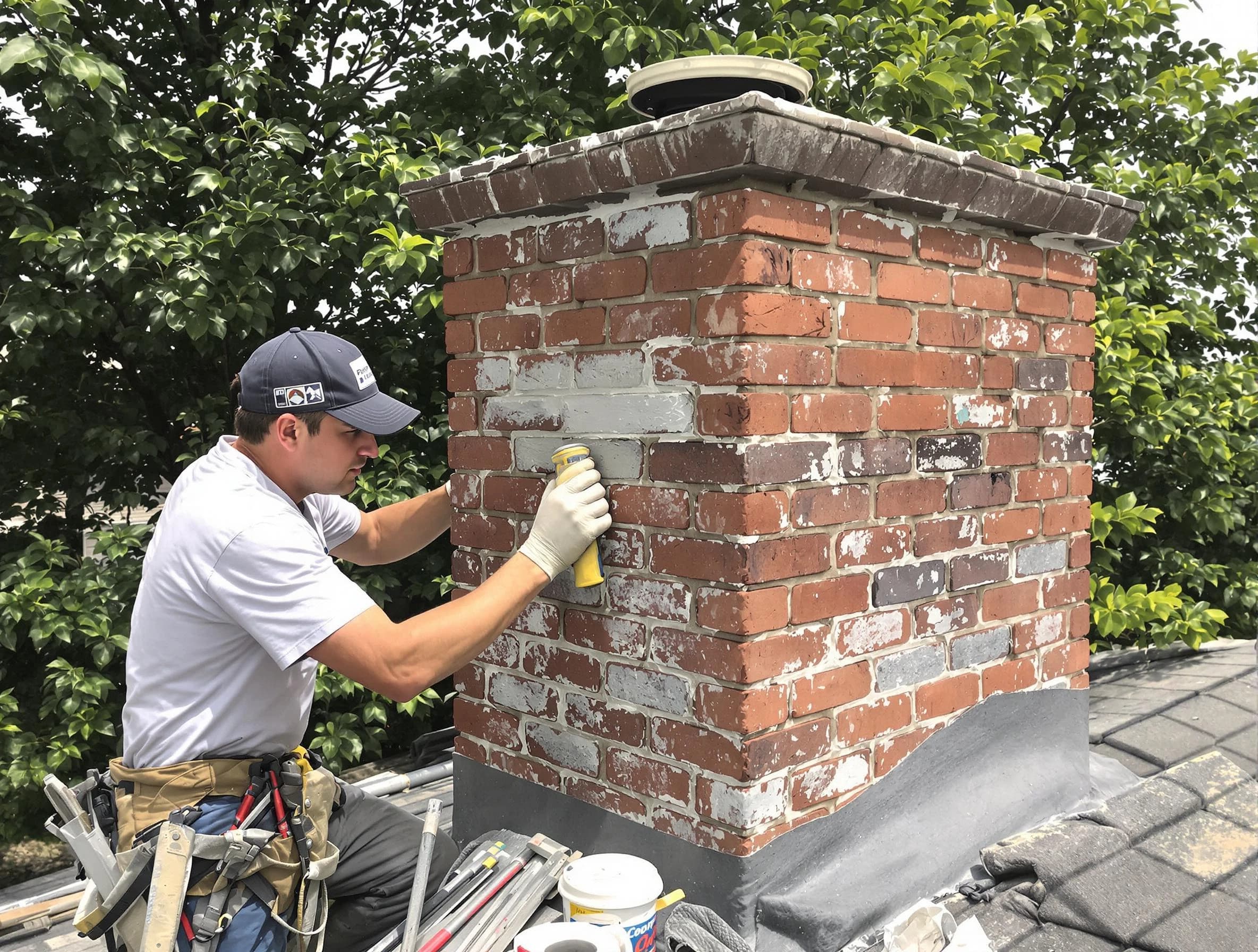 McCalla Chimney Sweep restoring an aging chimney in McCalla, AL