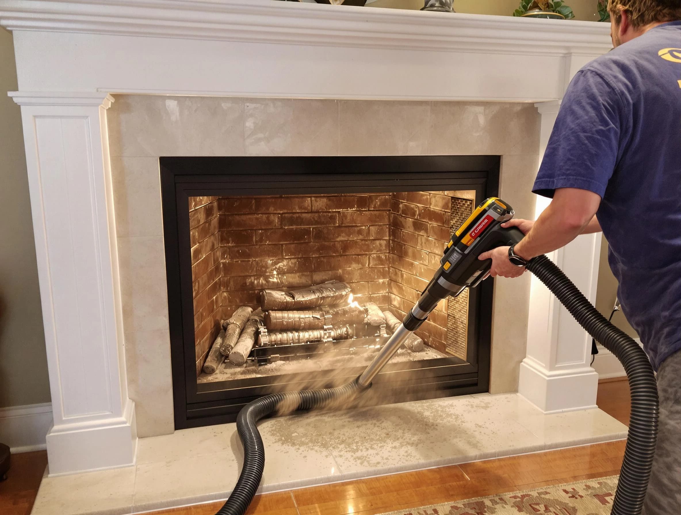 Fireplace cleaning performed by McCalla Chimney Sweep in McCalla, AL