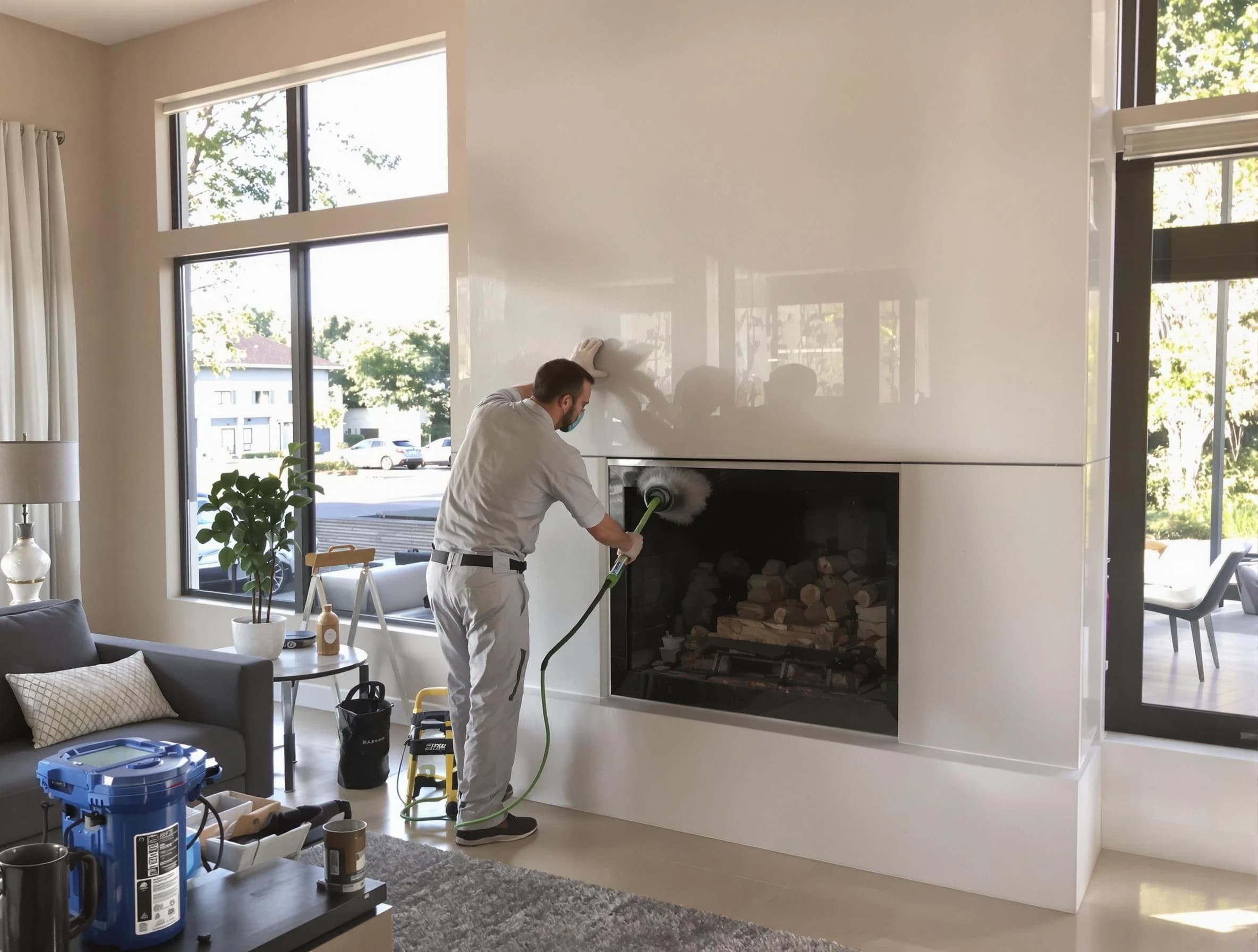 McCalla Chimney Sweep performing thorough soot removal in McCalla, AL