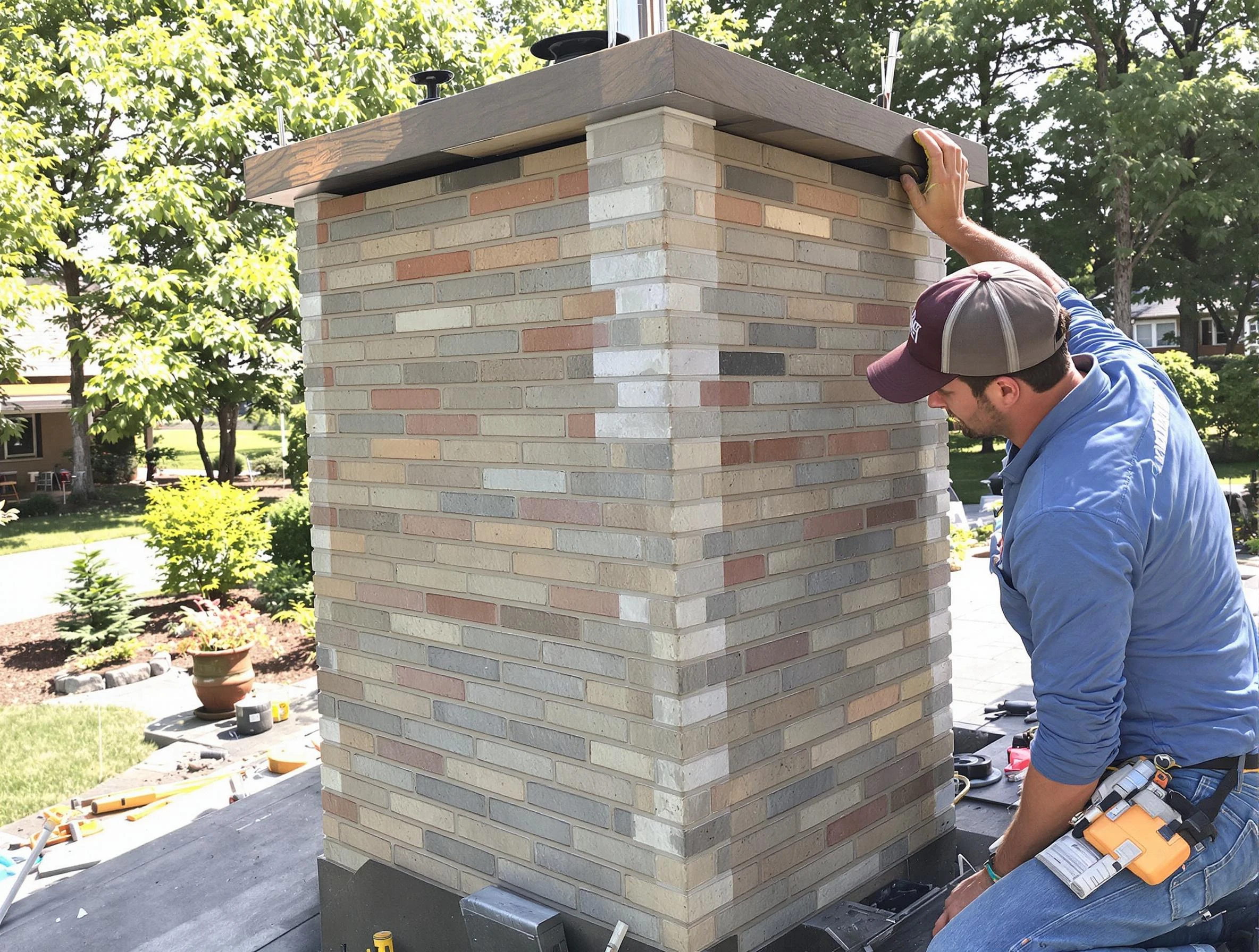 McCalla Chimney Sweep completing a modern chimney remodel in McCalla, AL