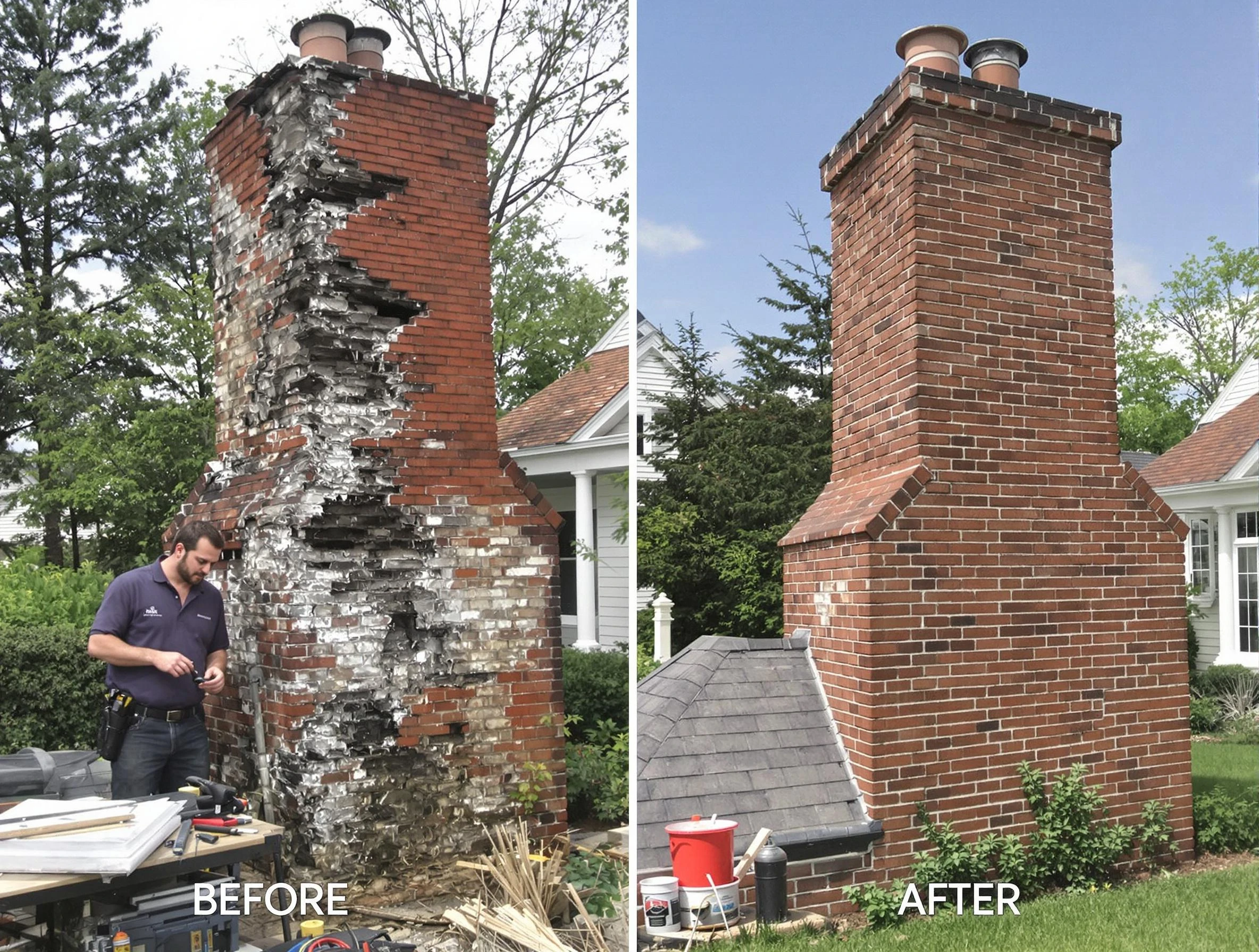McCalla Chimney Sweep performing a full chimney restoration in McCalla, AL