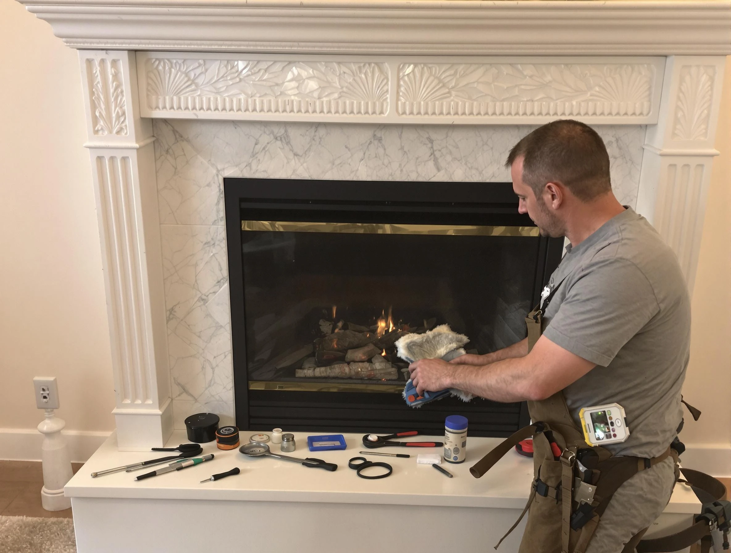 McCalla Chimney Sweep performing fireplace maintenance in McCalla, AL